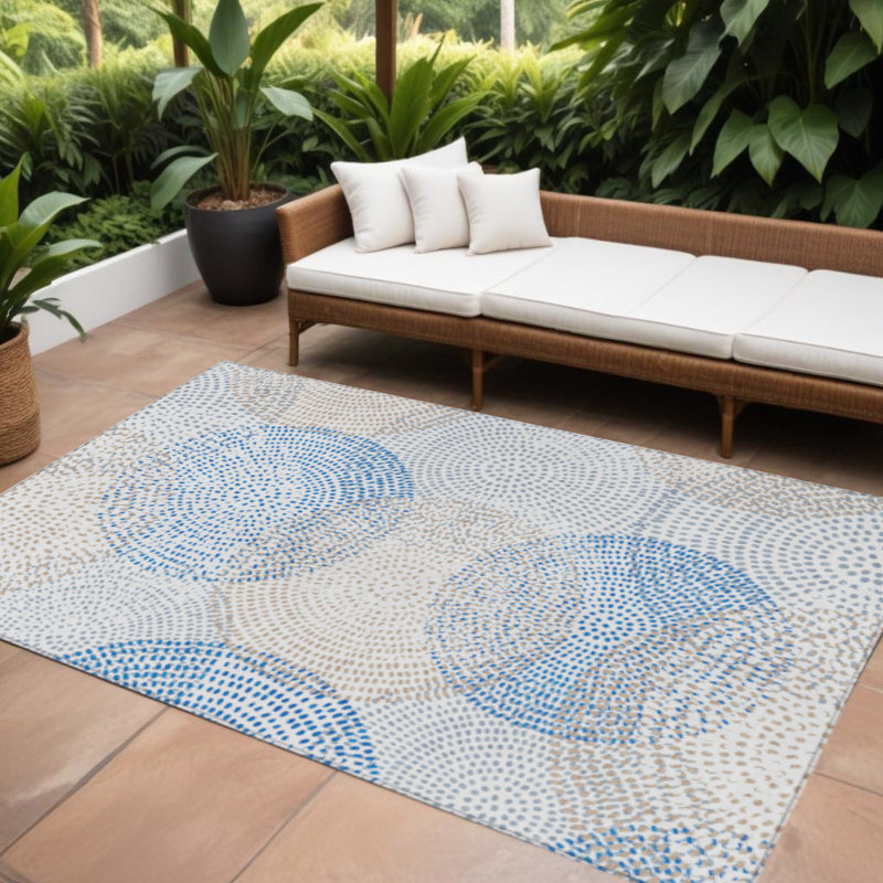 Tapis intérieur lavable à pois 10 pi x 14 pi