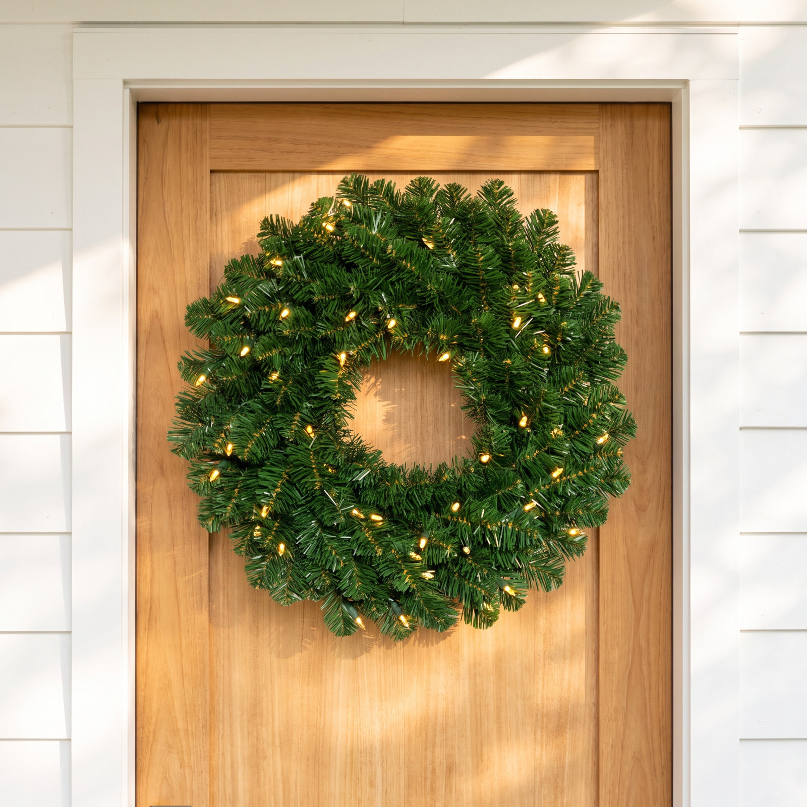 Pre-Lit Fir Christmas Wreath, 24" W x 24" H