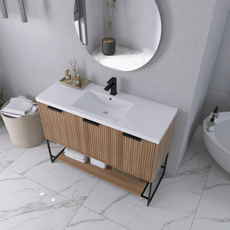 Meuble-lavabo simple 47,22 po avec plateau Salay, Érable