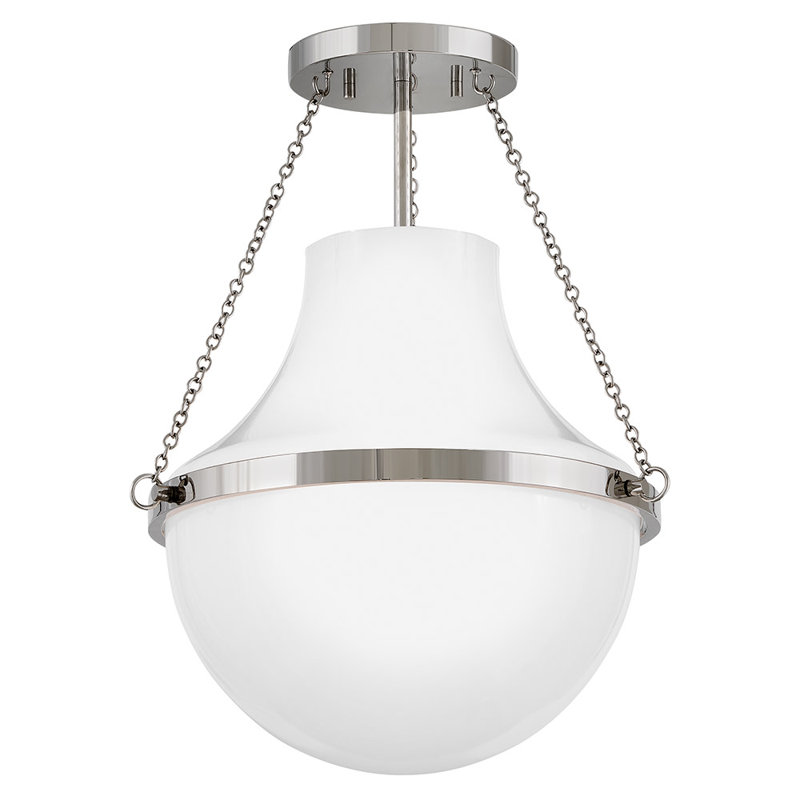 Plafonnier semi-encastré Hinkley Collins, H 18,25 po x l 15 po x P 15 po, Chrome