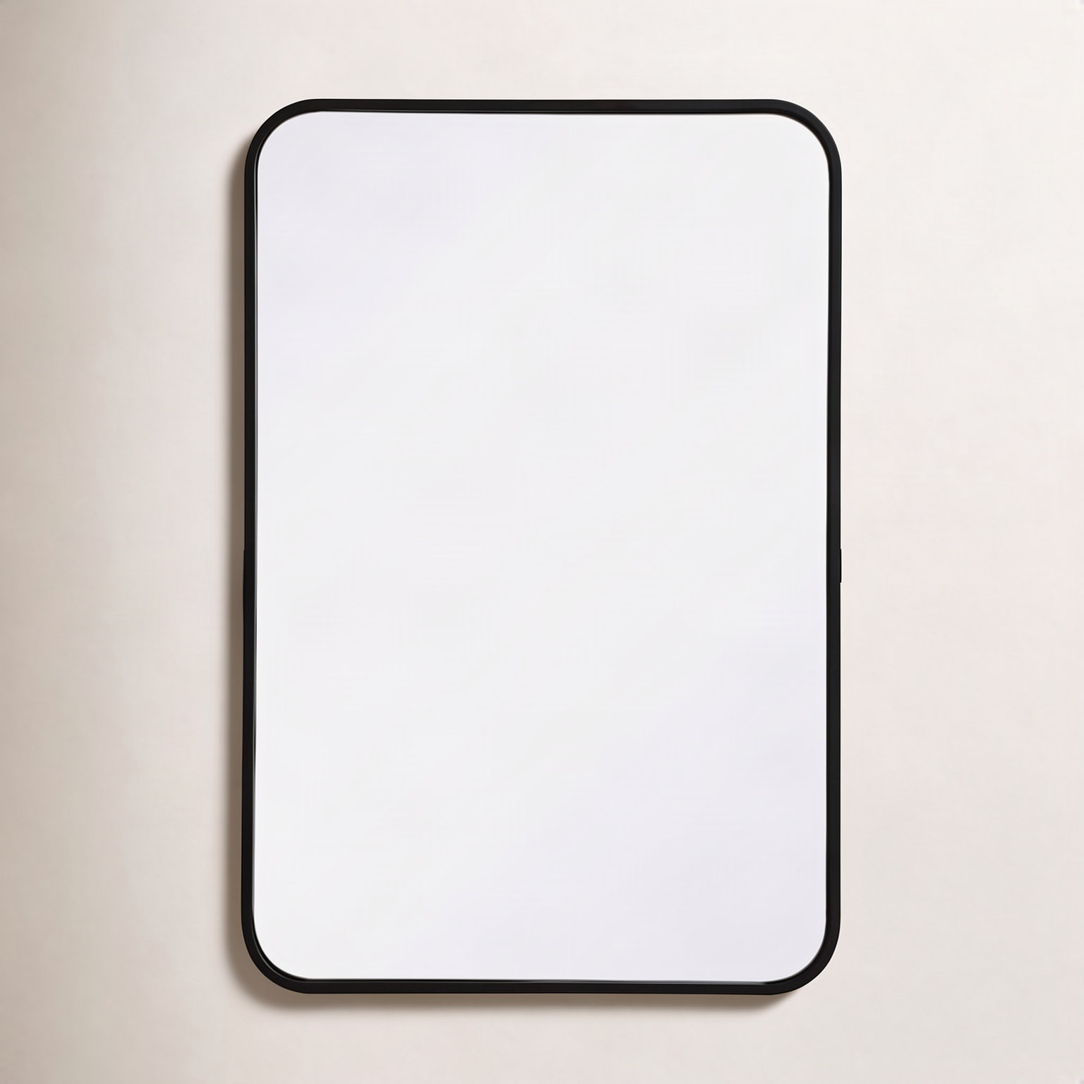Sabine Metal Rounded Rectangle Wall Mirror, 30" x 20", Black