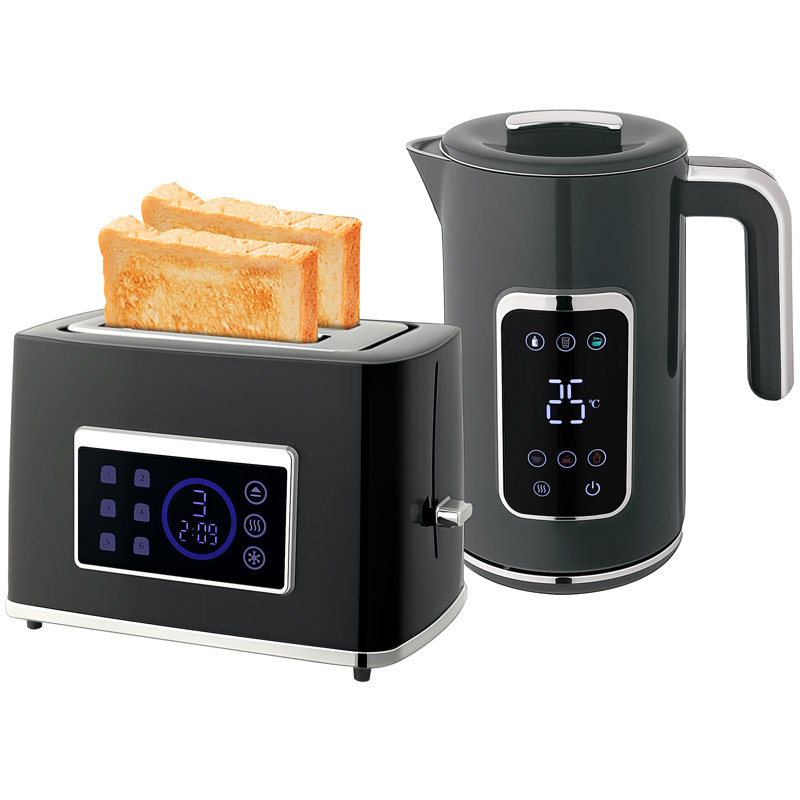 Kettle and Toaster Set, Grey/Silver