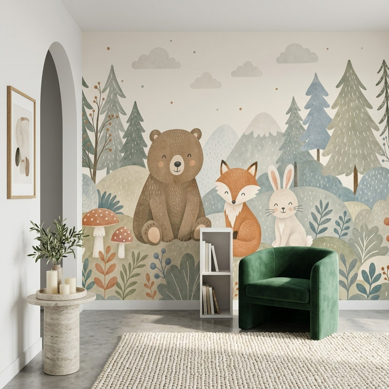 Décoration murale chambre d'enfant amovible, 100 po x 96 po, Peler et coller