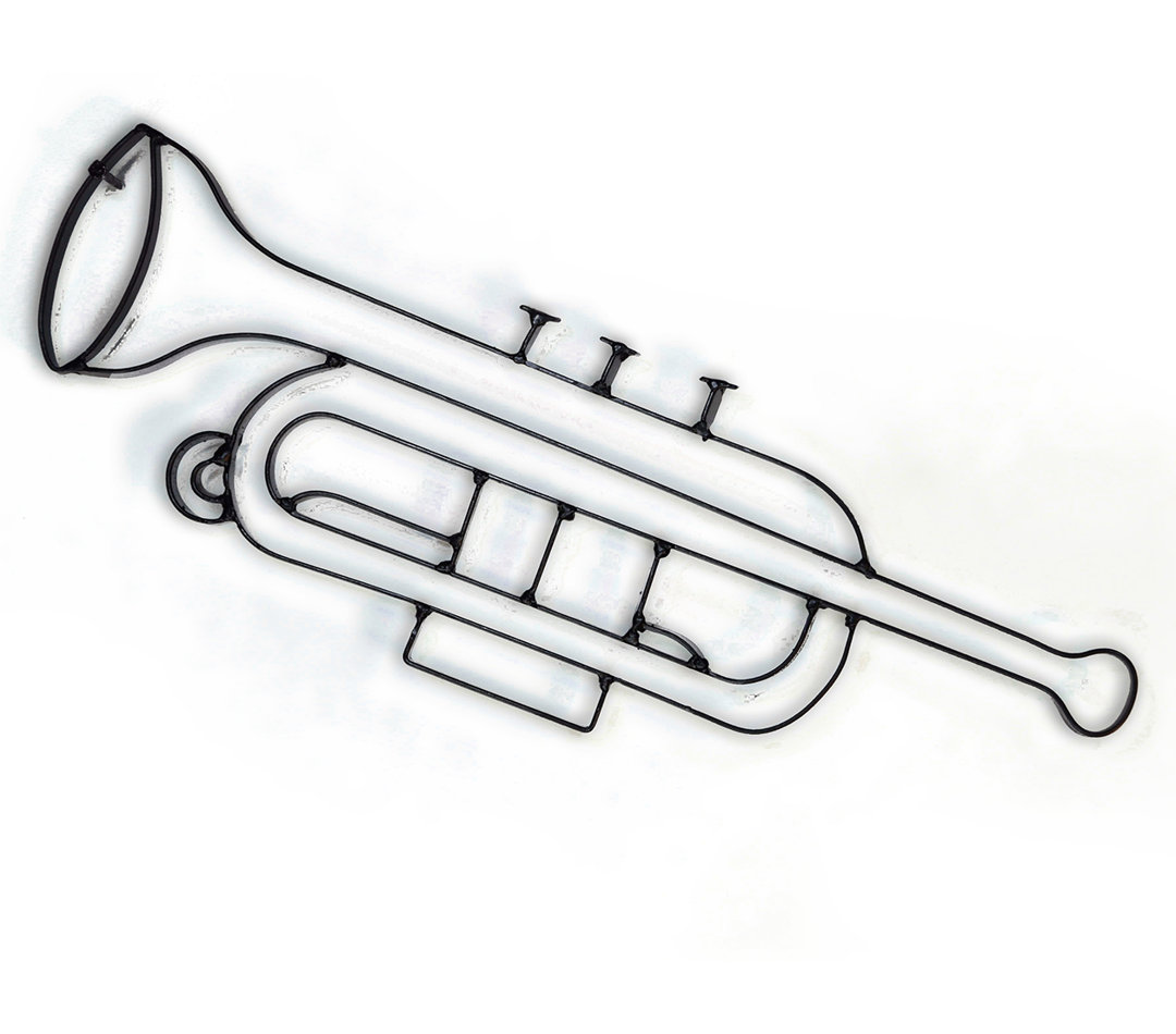 Handmade Traditional Entertainment Wall Decor on Metal Winston Porter