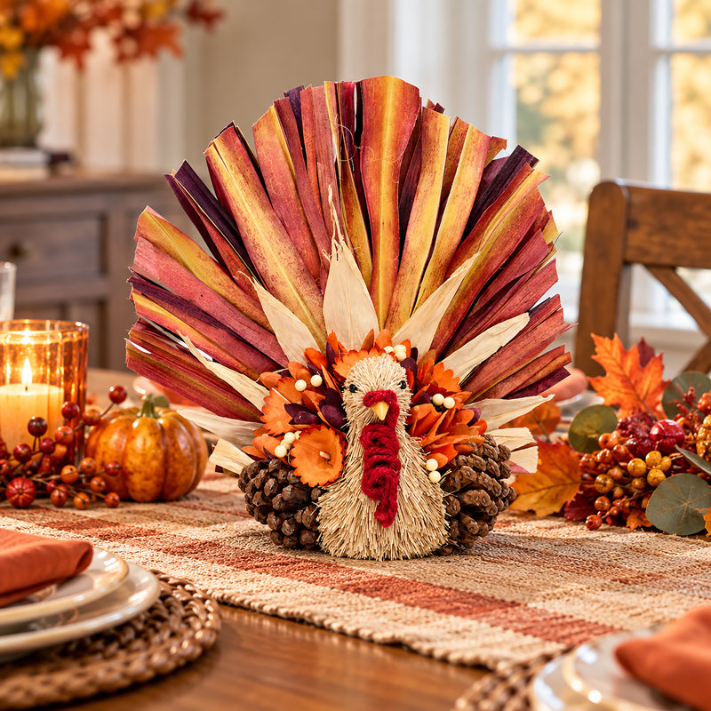 13" Thanksgiving Turkey Tabletop Centerpiece