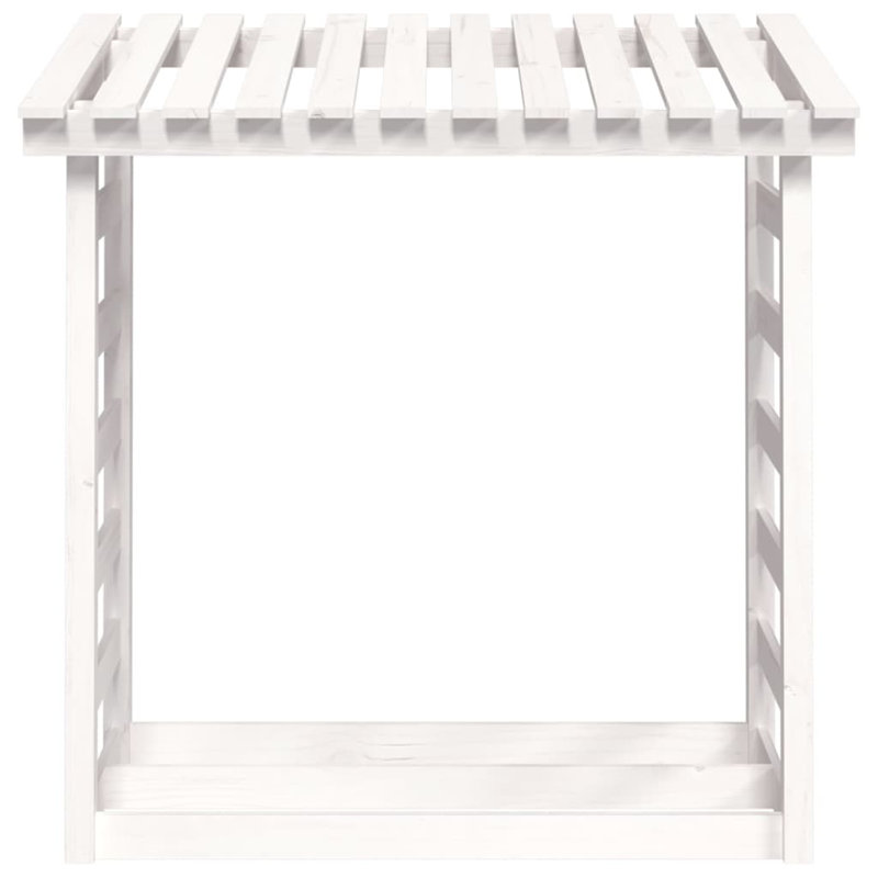 108cm W Solid Wood Log Rack, White