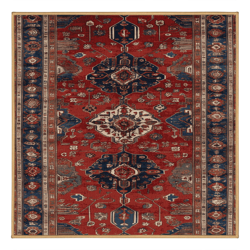 Machine Washable Turkish Brown Area Rug, Square 4'