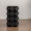 Table d'appoint rétro à motifs tridimensionnels de 23,62 po de hauteur, mobilier rétro, noir-298803260-298803261