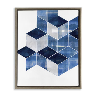 «Stacked Geometric Cubes», art mural sur toile par Steller Design Studio