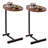 2-Piece Brown C-Shaped Side Table - Small Sofa Table
