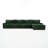 5 - Piece Upholstered Green Faux Rabbit Fur Flannel Modular Sectional Sofa with Throw Pillows & Removable Ottomans-190078670