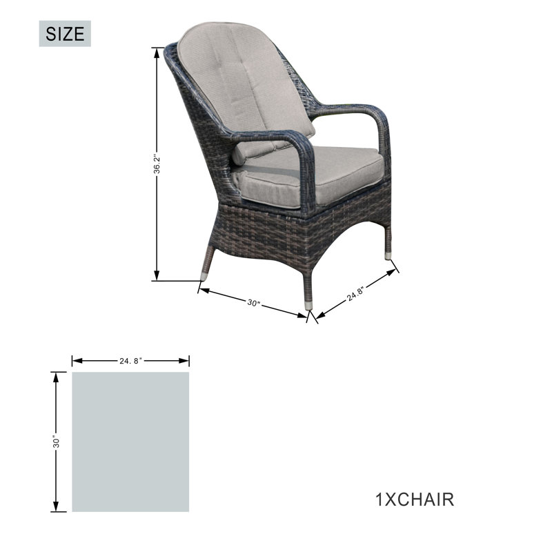 Floria Wicker 8 - Person Patio Conversation Set with Cushions, Light Grey, Grey