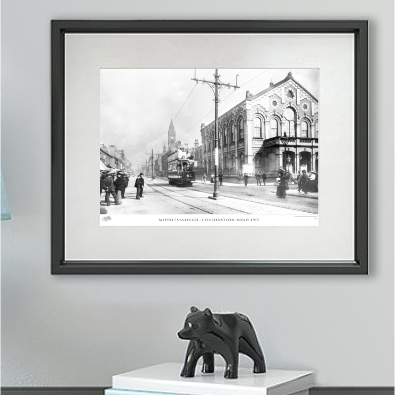 Middlesbrough, Corporation Road 1901 - Single Picture Frame Print, 28cm H x 36cm W x 2.3cm D