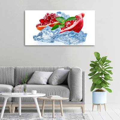Pomegranate With Ice - Wrapped Canvas Print