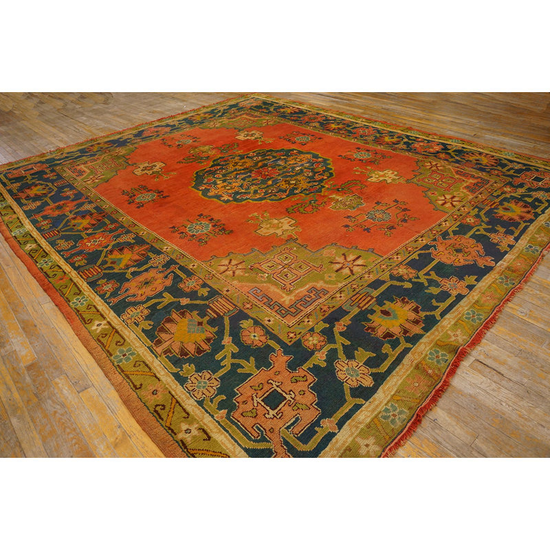 Antique Oushak Turkish Hand Knotted Pile Rug