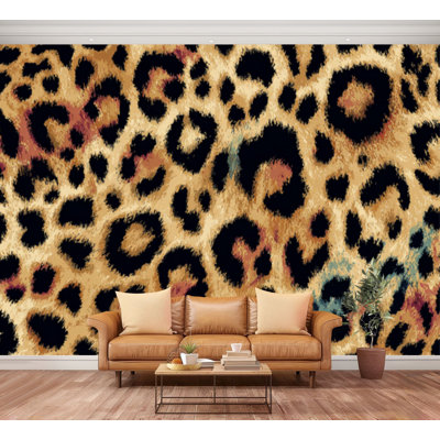 Wall Mural Peel and Stick leopard print safari texture cheetah spots grey wild animal skin Large Wallpaper Self-Adhesive Removable Contact Paper Wall Decor for Living Room Bedroom Nursery 100"H x 144"W