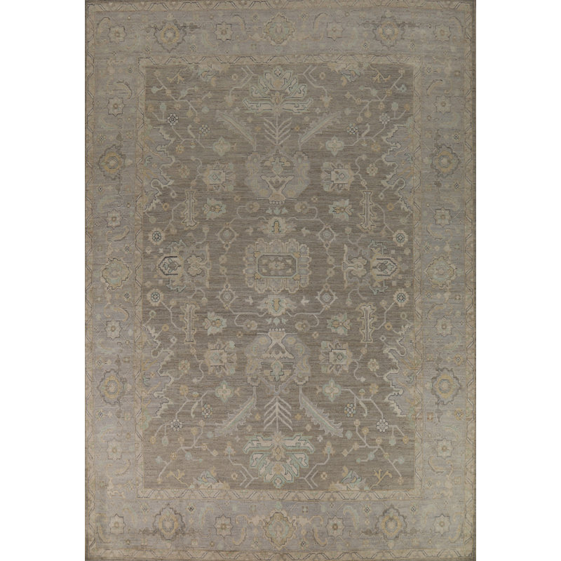 Tapis gris anthracite et gris en laine New Age One-of-a-Kind 12 pi 0 po x 9 pi 1 po
