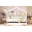 Lit double en bois avec lit gigogne simple, blanc-765883836