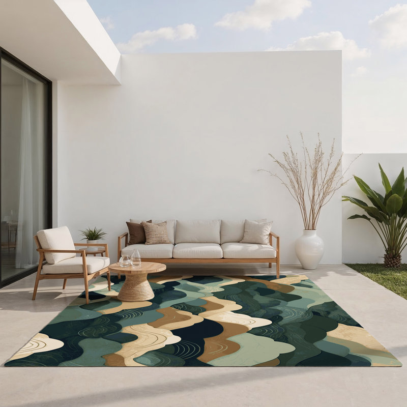 Tapis intérieur et extérieur Radiant Dreams, Rectangle 1 pi 6 po x 2 pi 6 po