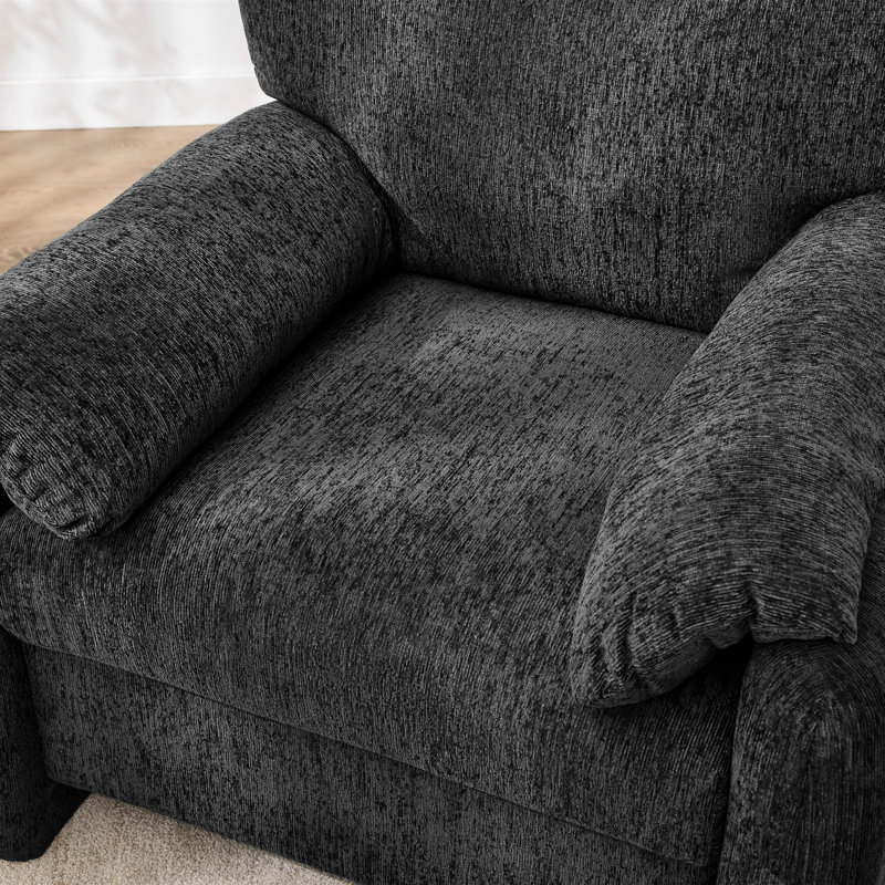 Fauteuil d'appoint rembourré surdimensionné de 38,6 po pour le salon, Gris foncé