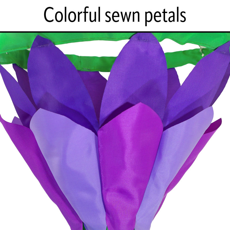 38-inch Purple Lotus Flower Outdoor Windsock