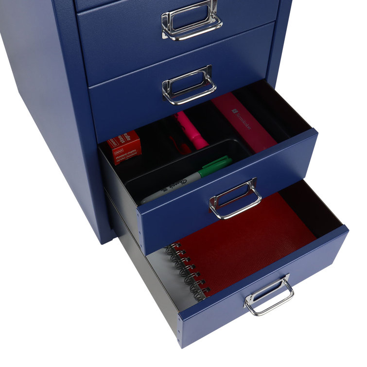  Bisley 6 Drawer Steel Under-Desk Multidrawer Storage Cabinet,  Red (MD6-RD) : Home & Kitchen