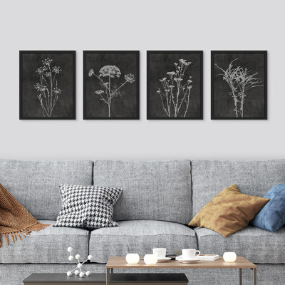 Wildflower Floral Botanical, reproduction encadrée de 4 pièces