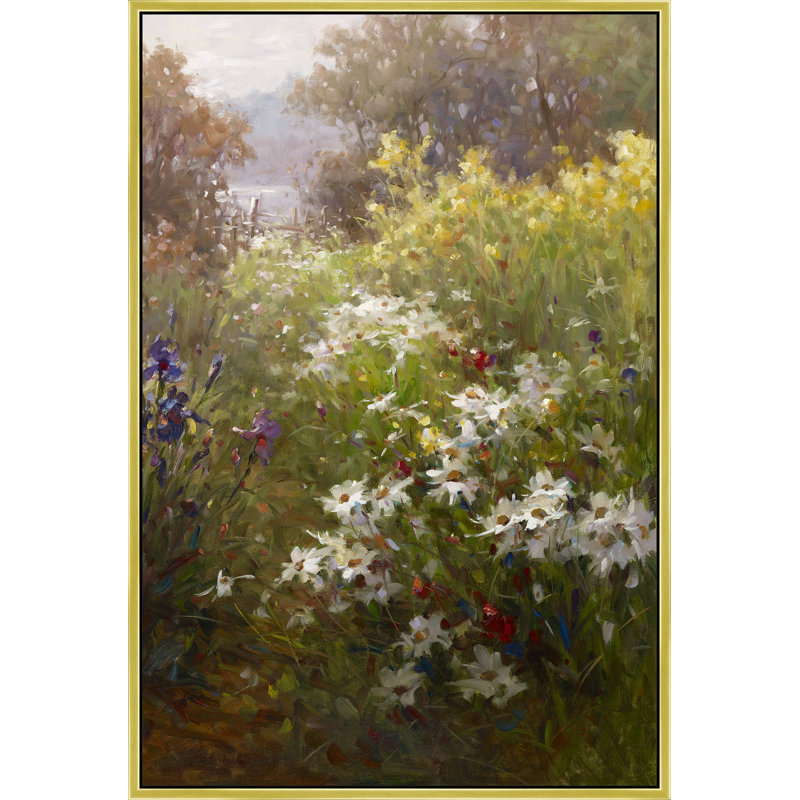 Daisy Edge Print, 38" H x 26" W, Gold