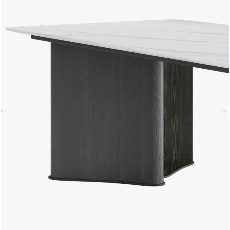 Table basse moderne minimaliste avec pierre frittée écologique
