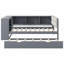 Lit plateforme simple avec rangement en bois et lit gigogne, station de charge et tête de lit tapissier-2129624553-2129624552