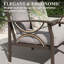 Ensemble de 2 fauteuils en métal toutes saisons - motif sculptural moderne, coussins gris moelleux-462566424