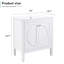 Meuble-lavabo de 30 po avec finition blanc rétro, lavabo en céramique, fonction de fermeture en douceur, bois massif et fabrication, matériau des trous de robinet pré-percés, protection contre le débordement, tablette réglable