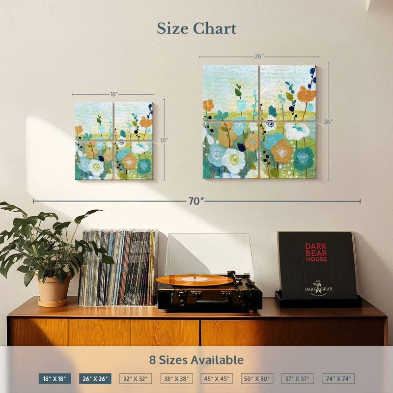 Champ de fleurs Matisse I, H 18 po x l 18 po