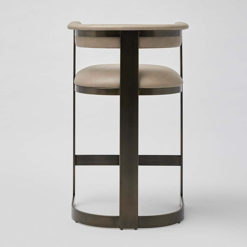 Darcy Upholstered Bar Stool, Antique Bronze/Fawn Taupe, Counter Stool (27" Seat Height)