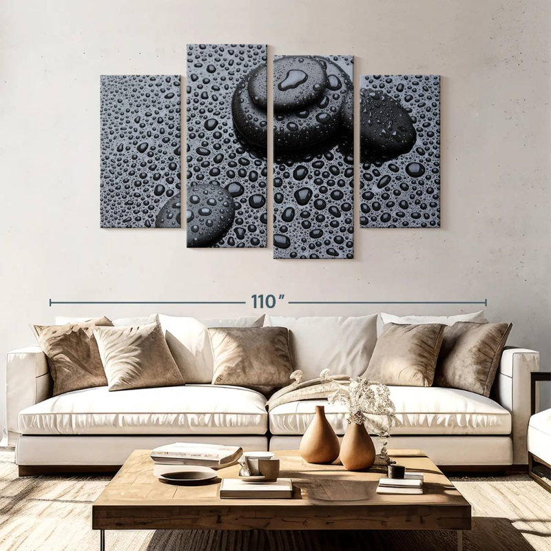 Kerrick Dewy - pierres noires, H 54 po x l 84 po