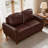 Compact Sofas 59 Inch PU Leather Loveseat, Classic Rolled Arm for Home