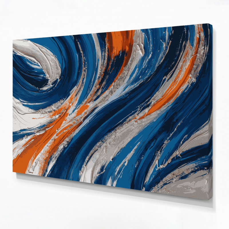 «Lyrical Abstraction 54», art mural sur toile bleue, H 20 po x l 24 po