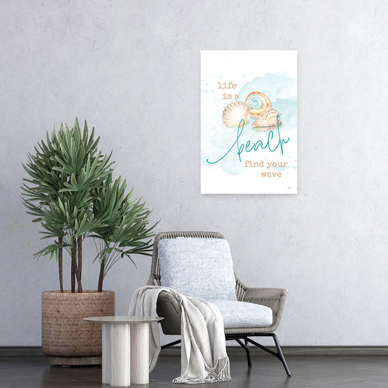 «Life Is A Beach Coastal Art», H 24 po x l 16 po