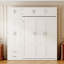 Queen Size Wall-Mounted Murphy Bed with Top Cabinets, Shelves-1762452184