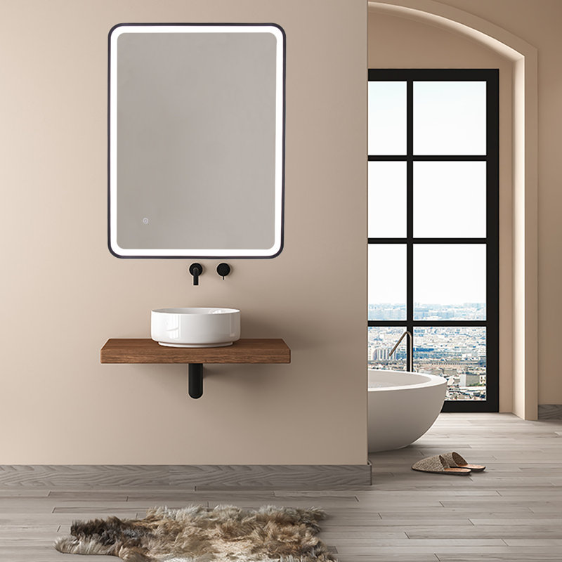Woolum Metal Flat Wall Mirror, 60cm H x 80cm W
