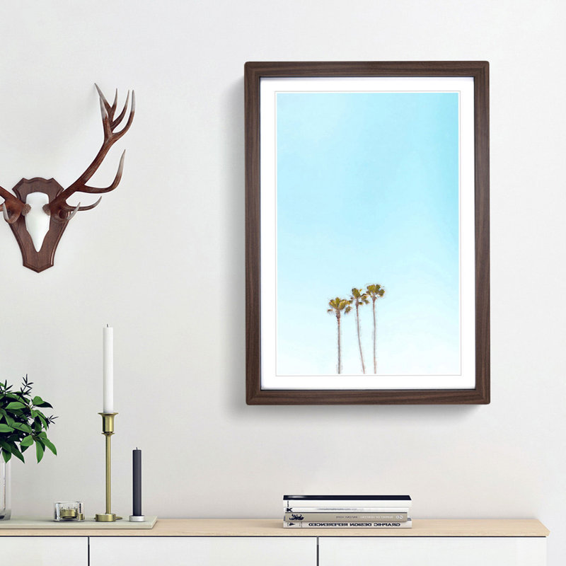 Summer Palm Trees - Framed Print, Walnut Framed, 87cm H x 62cm W x 2cm D