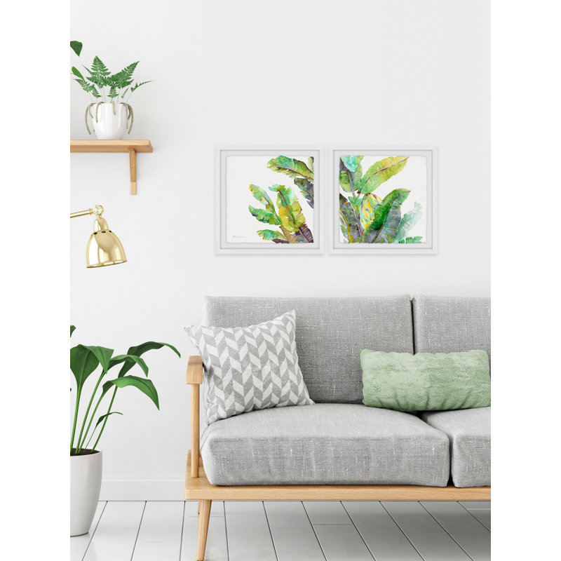 « oh banana leaves ii diptych », reproduction de peinture à l’aquarelle à l’impression multi-pièces