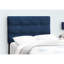 Cadre de lit plateforme simple avec revêtement en velours bleu, lit tapissier transitionnel, élégant