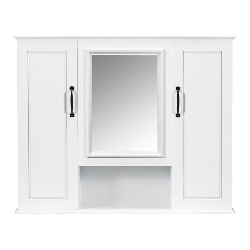 Armoire à pharmacie 36 po, armoire de rangement murale pour salle de bain, armoire murale moderne avec miroir, armoire à miroir avec 3 portes (ne pas inclure le meuble-lavabo)
