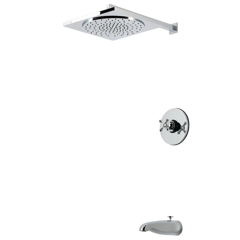 Robinet de baignoire et douche à pression équilibrée à poignée simple Kingston Brass Metropolitan, Polished Chrome