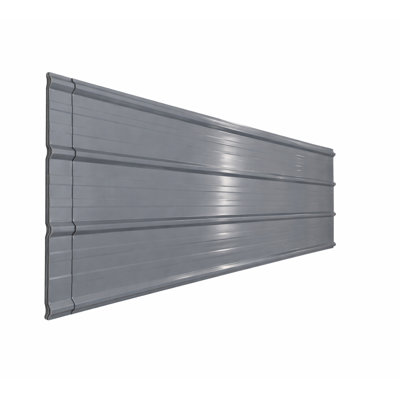 96" x 35" Slate Gray Steel Standing Seam Roof Panel