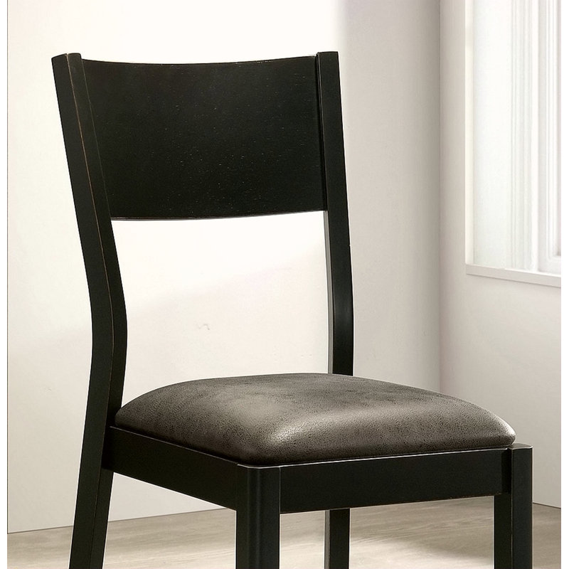 Ensemble de 2 chaises d'appoint Mid-Century modernes noires et grises en similicuir