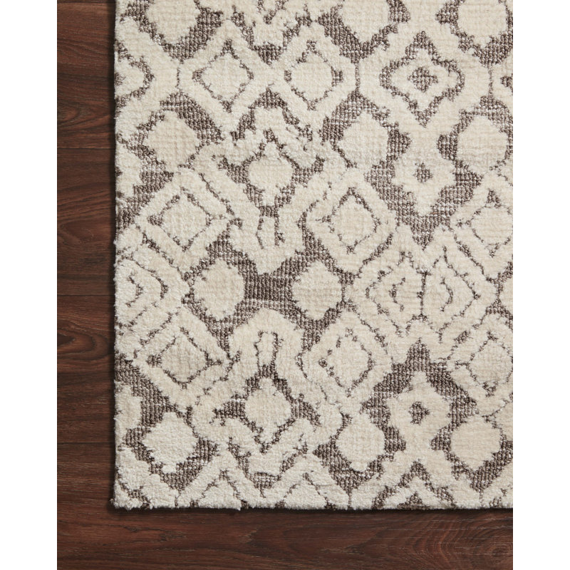 Alliona Geometric Natural/Ivory Area Rug, Rectangle 9'3" x 13'
