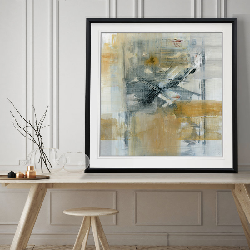 « réflexions i », reproduction de peinture à l’huile, H 23 po x l 23 po x P 1,5 po, Cadre noir