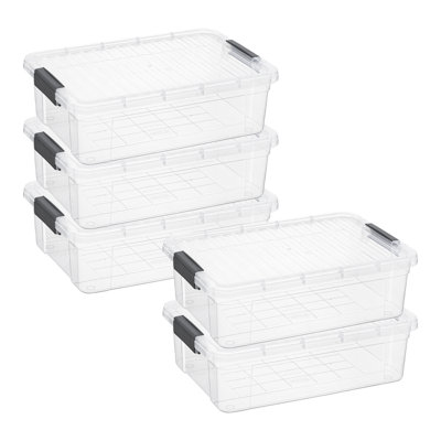 Superio 22.7 Qt. Clear Storage Bins with Lids, 5 Pack- Plastic Storage Boxes for Home
